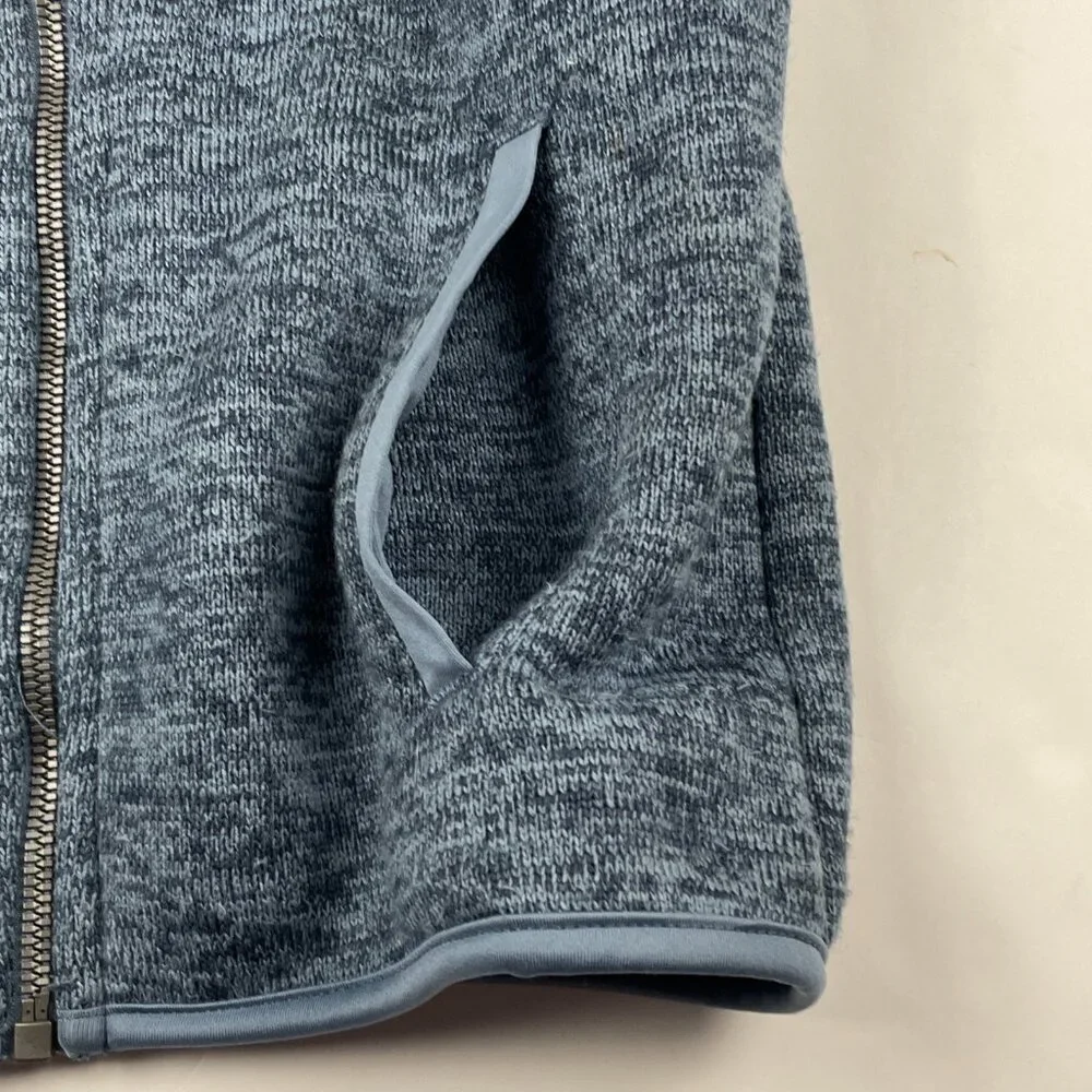 Hurley Full Zip Knit Jacket Youth M Blue Sweater Fleece Lined Arm Pocket
